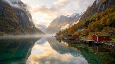 Hidden Fjord Paradise Wallpaper